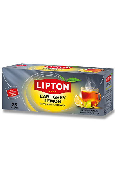 Lipton Ceai Negru Earl Grey Lemon, 25 plicuri/cutie, 50 g