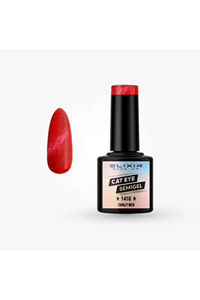 Elixir CAT EYE SEMI GEL (ΗΜΙΜΟΝΙΜΟ BΕΡΝΙΚΙ) - 1416 CHILLY Red 8ML