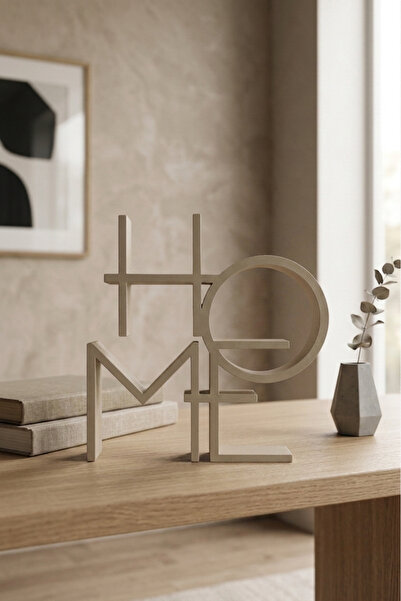 craftopya Dekoratif Home Yazılı Biblo - Modern Ev ve Ofis Masaüstü Aksesuar O...