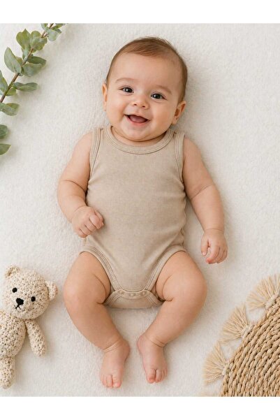 lupi Zero Sleeve Colorful Baby Bodysuit %100 Cotton