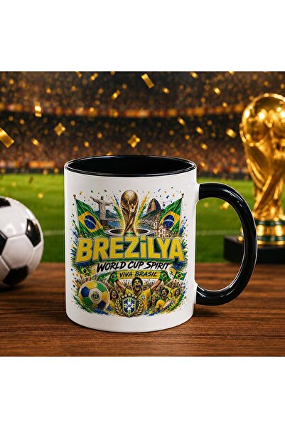 Bk Gift كأس أسود بتصميم كأس العالم لكرة القدم لمشجعي البرازيل