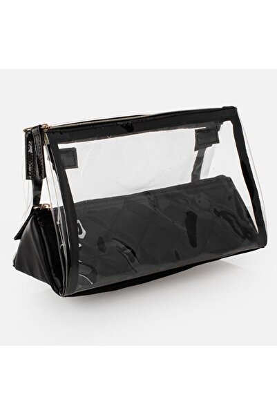 OEM Portfard de Vară Negru Transparent din PVC, Compartimentare Practică, Org...