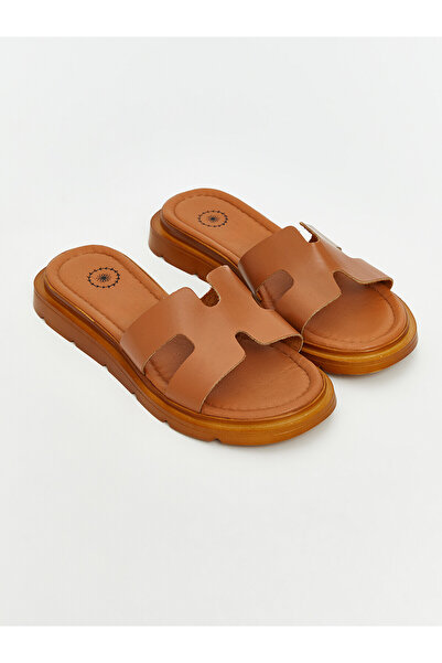 LC Waikiki Nevavm Women's Slippers with Cross Straps and Difference in Color