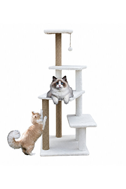 Missidea Mg02 Premium Multi-Level Long Cat Scratching Post White