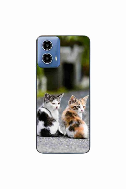 OEM Калъф, съвместим с Motorola Moto G34, силиконов гел TPU, с шарка на котенца