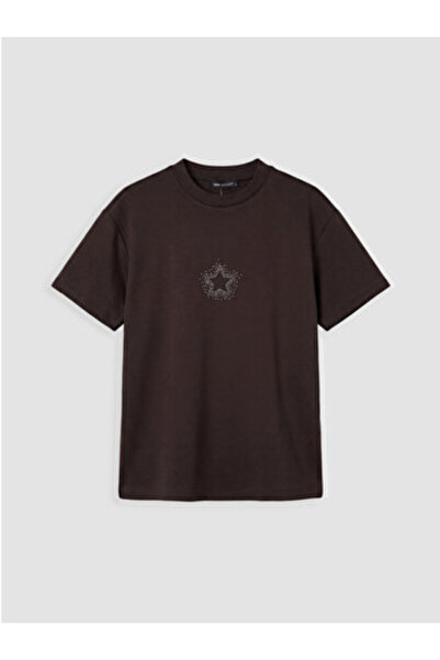 LC Waikiki New Season Brown Stone Soft Touch Women's T-Shirt