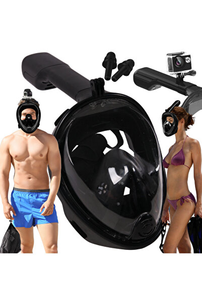 Mardil Mască de snorkeling integrală anti-aburire cu sistem dry top S/M Negru...