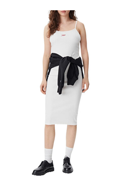 Tommy Hilfiger Γυναικείο Αμάνικο Φόρεμα Λευκό Tommy Jeans DW0DW20330-YBH
