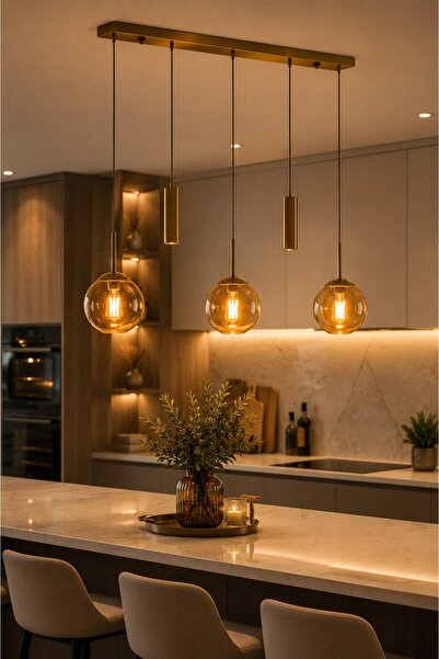 VENON RANA Avize || SIRALI || 5.Lİ AVİZE ESKİTME ❤️ 2 Spot Led ❤️ 3 BAL Glop Camlı ❤️Modern Sıralı Sarkıt Avize >> Avize Modelleri Salon Avizesi Modern Avize Sarkıt Avize BAL GLOP CAMLI AVİZE
