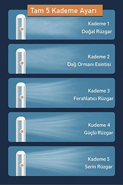 Canderel Yeni Nesil Dijital Göstergeli - 5 Kademeli - Çift Motorlu - 720° Dönebilir Kablosuz Şarjlı Fan