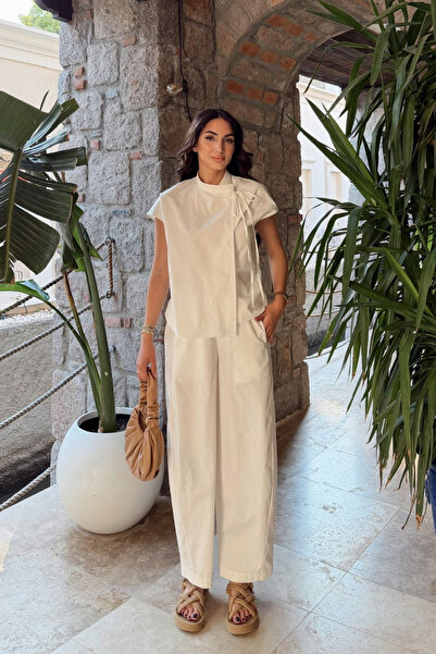 Sindimoda Nisan Poplin Balon Pantolon Takım 1550