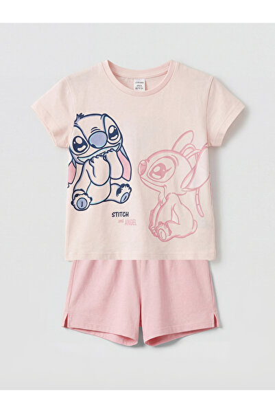 LC Waikiki Set de pijamale imprimate Lilo & Stitch pentru fetițe