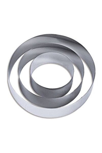 OEM Set of 3 Round Cake Molds, Stainless Steel, 10/15/20 x 4.5 cm