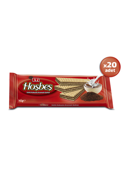 Eti Hoşbeş Sütlü Kakaolu Kremalı Gofret 142 g x 20 Adet