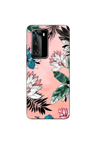 Other Huawei P40 Tropical flowers Transparent Silicone TPU Θήκη