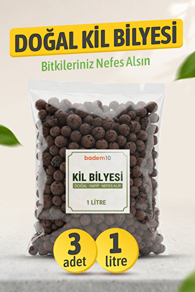 Badem10 (3 Adet) Doğal Kil Bilyesi Saksı Altı Drenaj Katmanı ve Dekoratif Top...