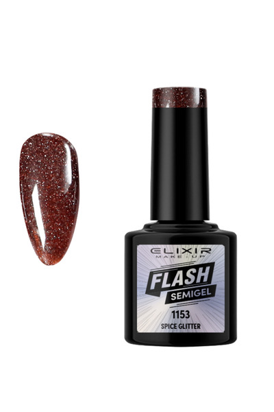 Elixir FLASH SEMI GEL (ΗΜΙΜΟΝΙΜΟ BΕΡΝΙΚΙ) - 1153 (SPICE GLITTER) 8ML