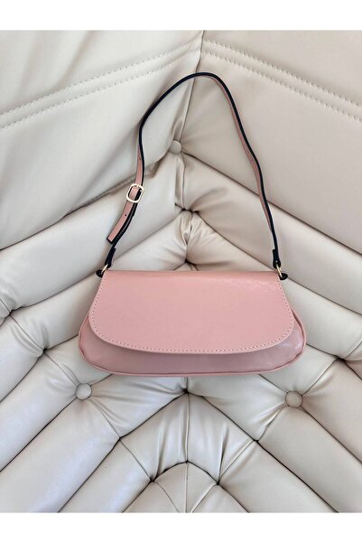 minebag Cover Detailed Mini Baguette Women's Shoulder Bag Betty Powder