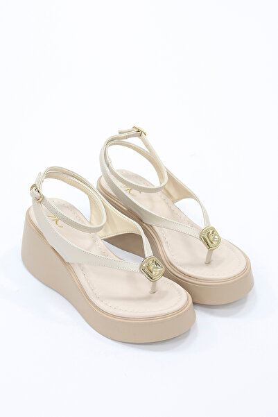 kajal ayakkabı Dl 59 Flip-Flop Sandals with Padded Sole and Buckle Detail