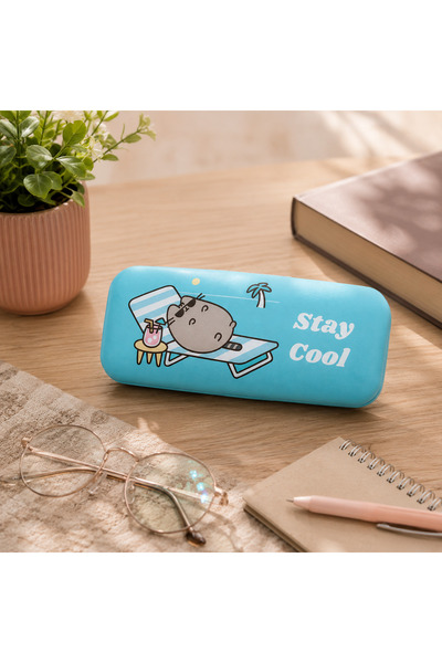 Pusheen Etui pentru ochelari cu pisica adorabila, model pastel de vara, ideal...