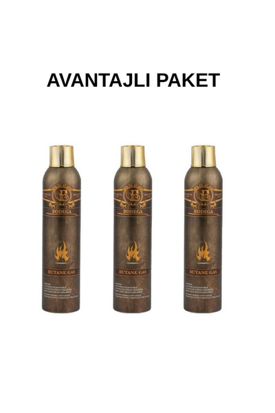 bodega Premium Gazlı ve Pürmüzlü Çakmaklar İçin Bütan Gaz 300ml Avantajlı Pak...