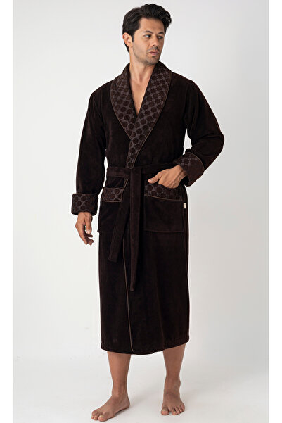 Nuşa Men's Shawl Collar Quilted Bamboo Cotton Soft Absorbent Luxury Bathrobe