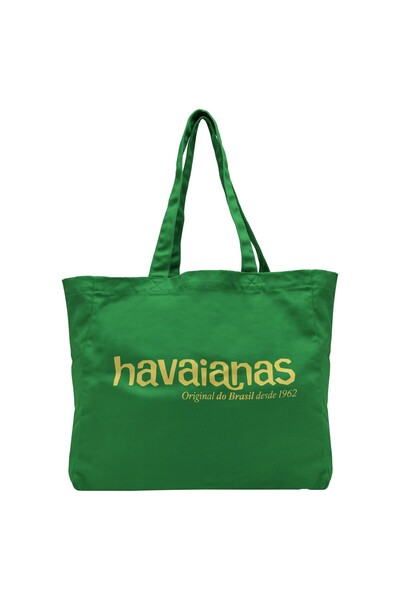 Havaianas Дамска зелена плажна чанта XL с лого, чанта за рамо