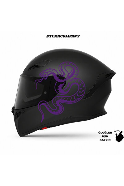 STCKRCO Yılan Kask Sticker – Motor Kaskı İçin Premium Snake Yılan Sticker