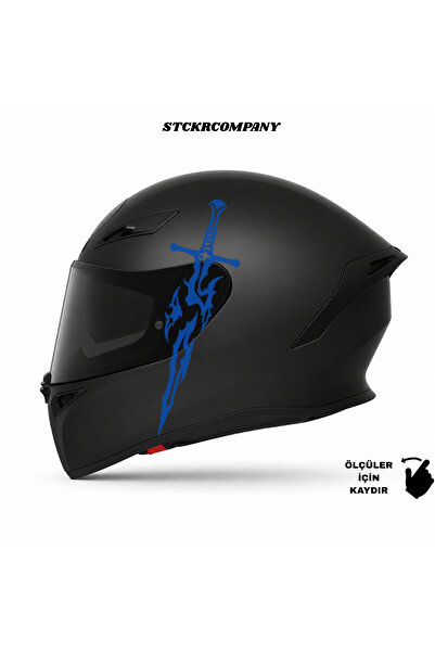 STCKRCO Kılıç Kask Sticker – Motor Kaskı İçin Premium Kılıç Sticker