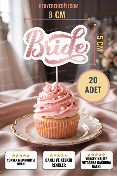 heryerehediye Bekarlığa Veda Partisi, Bride Yazılı Cupcake Kürdan Süsü Kalın ...