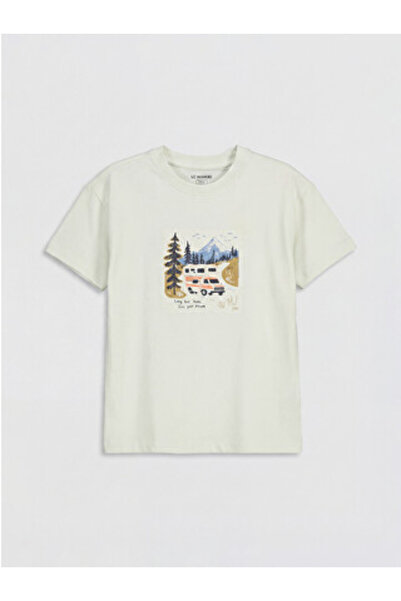 LC Waikiki New Season Green Printed Boys' T-Shirt