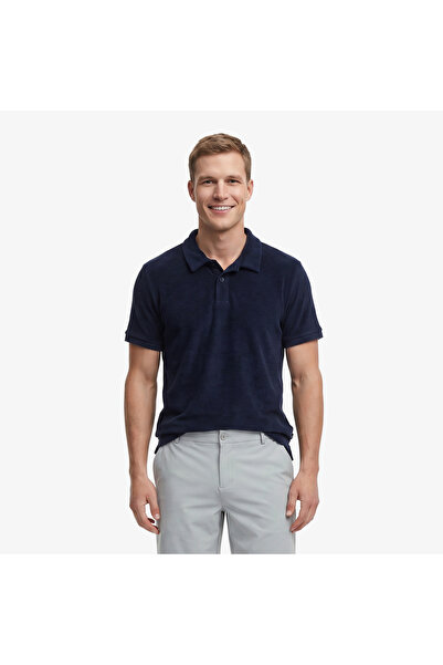 Nautica Erkek Lacivert Regular Fit Havlu Polo Yaka T-Shirt
