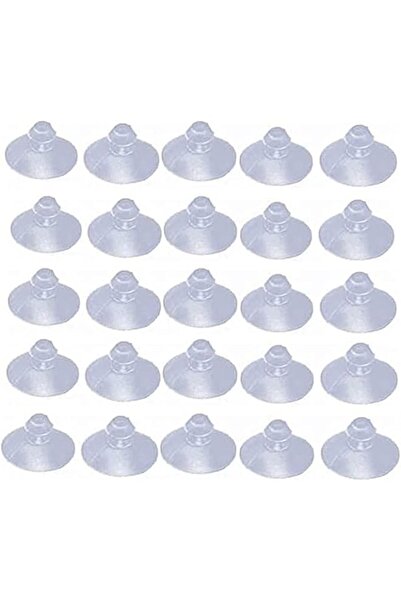 The Bros Clear Suction Cup Holders, 25-Pack, Transparent Glass Mounting Pads