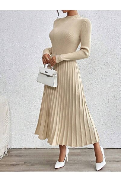 Iuliashop Rochie midi tricotată crem Erika - M