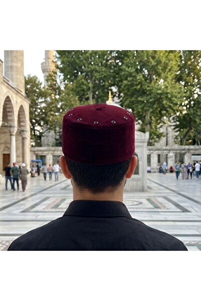 İkranur Lüks Keçeli Vakar Takke Bordo