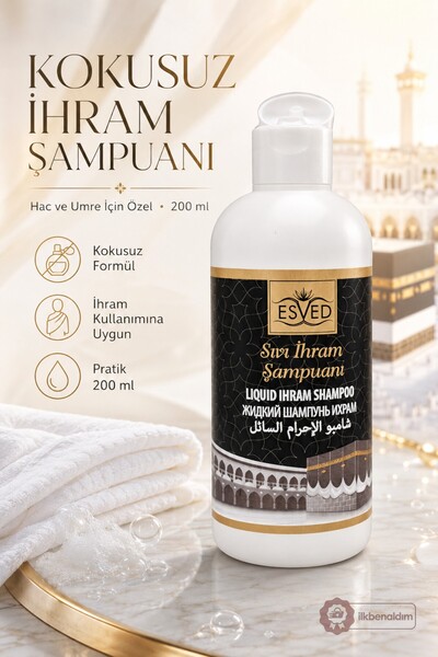 İlkbenaldim İhrama Uygun Kokusuz Sıvı Şampuan 200ml Hac ve Umre İçin Şampuan ...