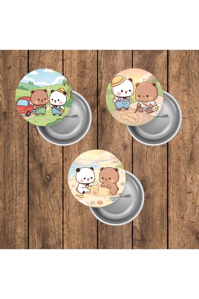 mertfigur Bubu Dudu Anime Buton Rozet Seti (44 mm)