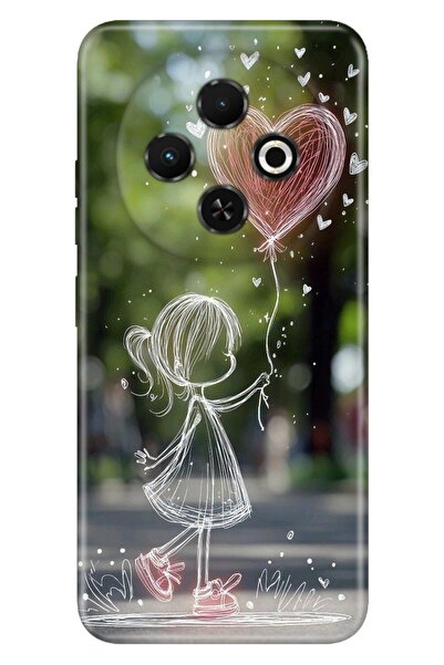 TECNO Spark 30C (KL5n) Kılıf Minik Kız Temalı Desenli Darbe Emici Silikon