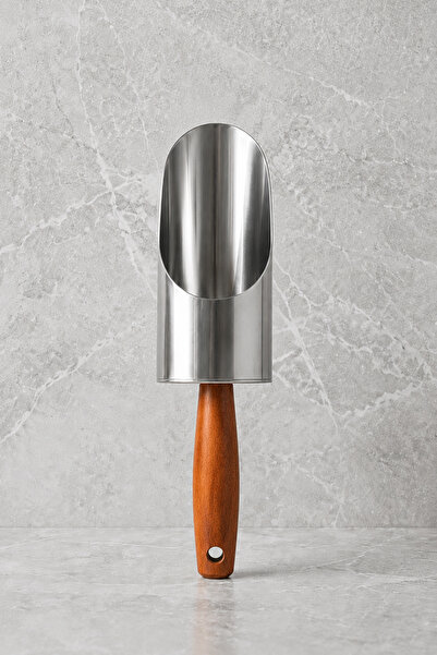 Destpak Wooden Handle Food Shovel with Wide Chamber - Both Decorative and Pra...