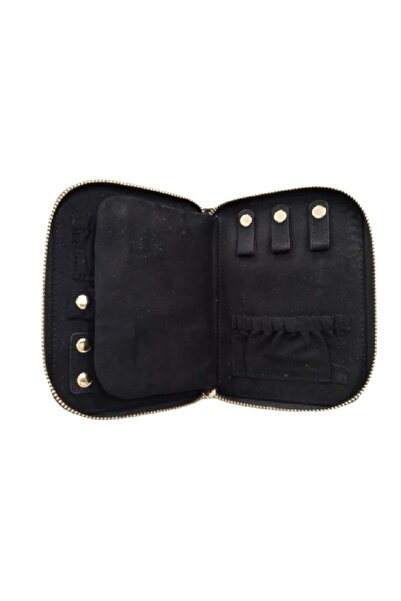 BIZZARO Black eco- Leather jewelry Wallet . 17x13x2.5cm