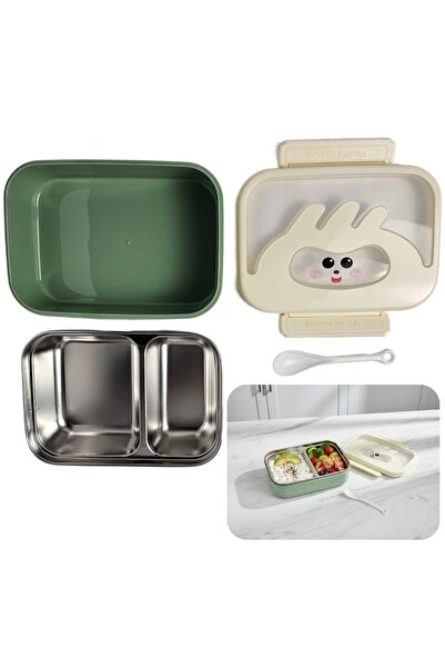 SOBHYS Stainless Steel Lunch Box with Removable Inner Tray, Silicone Seal, Sa...