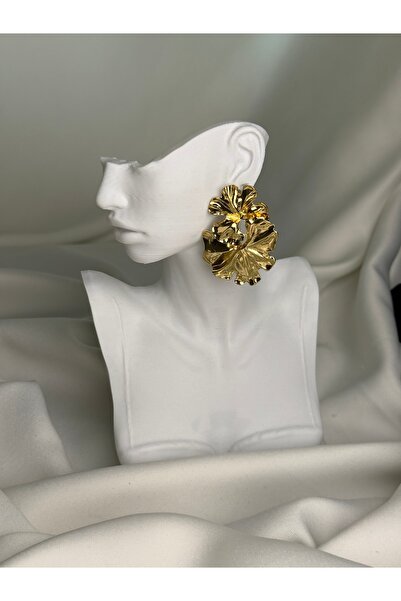 NB STEELORA Oversized Floral Design Steel Earrings