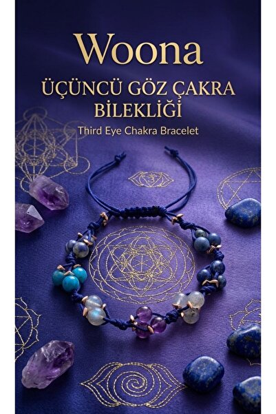 Üçüncü Göz (Ajna) Çakrası Sezgi ve Farkındalık Bilekliği - Apatit&Ametist&Dumortierit&Hematit&Labradorit&Sodalit&LapisLazuli Ayarlanabilir Özel Tasarım El Yapımı Bileklik Doğal Taş Çakra Bilekliği
