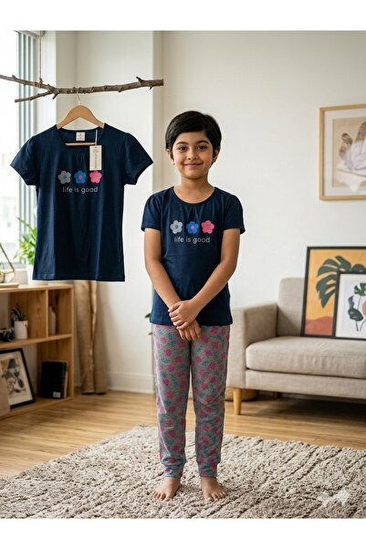 Alsadfine innovations Children's Pajamas Set for Girls for Summer with Patter...