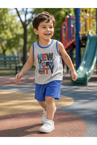 pio Kşds New York Printed Sleeveless Shorts Set