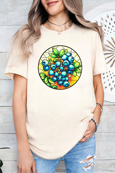 Sarah's Boutique Women's T-shirt – 100% cotton – Stained Blueberry
