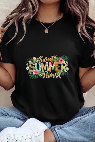 Sarah's Boutique Women's T-shirt – 100% cotton – Tropical Time