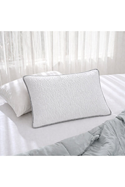 Kotonia Home Pernă matlasată - cu efect răcoritor, 50x70 cm, 800 g/buc, Alb/G...