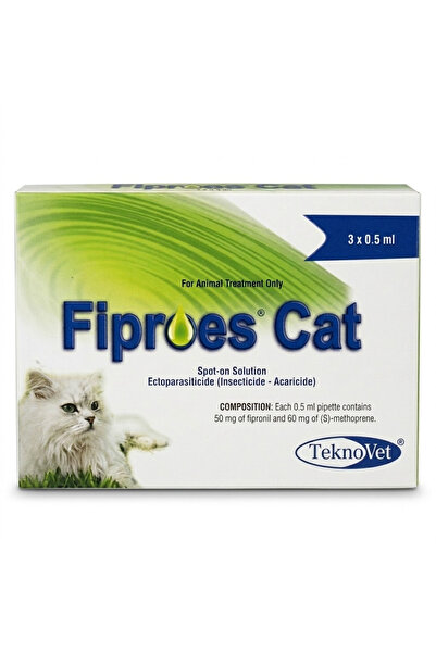 TEKNOVET Fiproes Cat Spot-On | Flea, Tick & Lice Treatment | Insecticide Acaricide | 3×0.5ml –