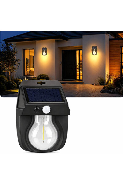 Zenorius Lampă Solară LED 15.5x11.5cm, cu Senzor de Mișcare, Lumină Caldă, Re...